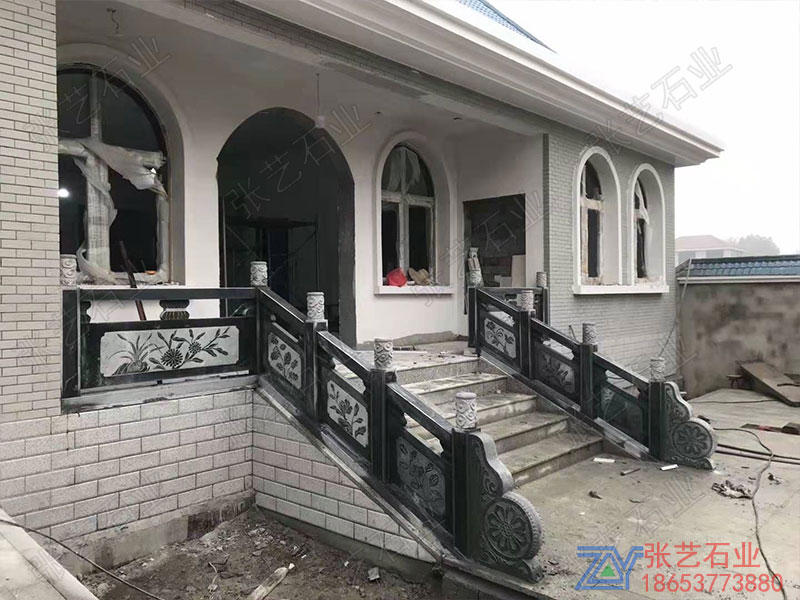 別墅黑色大理石欄桿安裝